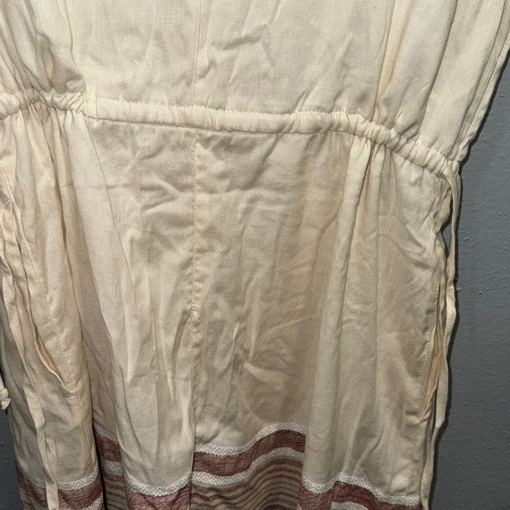 Universal Thread‎ Cream Dress with Striped Detail